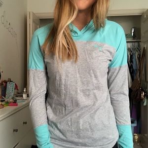 Woman’s Puma Grey and Teal TShirt Hoodie